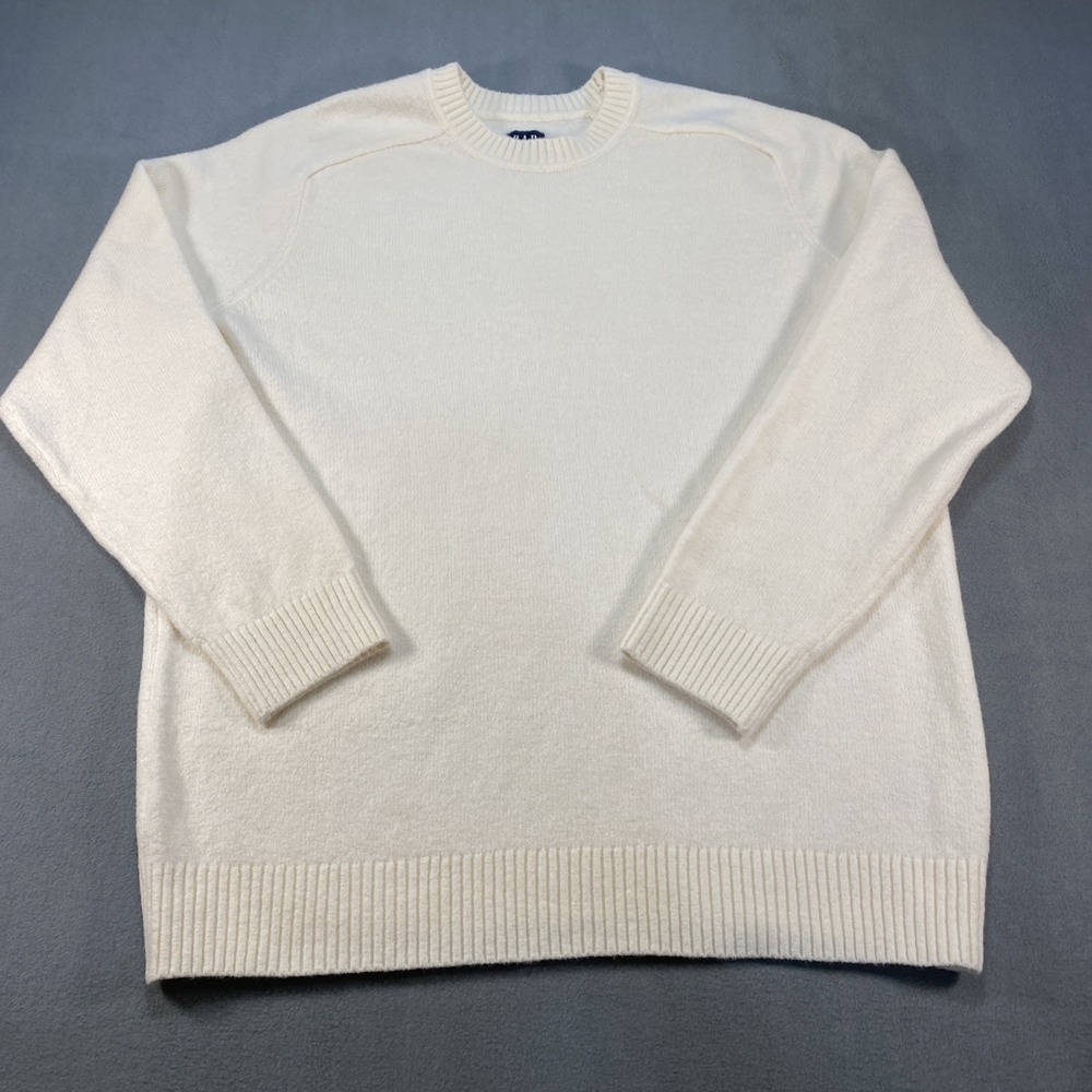 Gap‎ Mens Pullover Knit Sweater Ivory XL Preppy